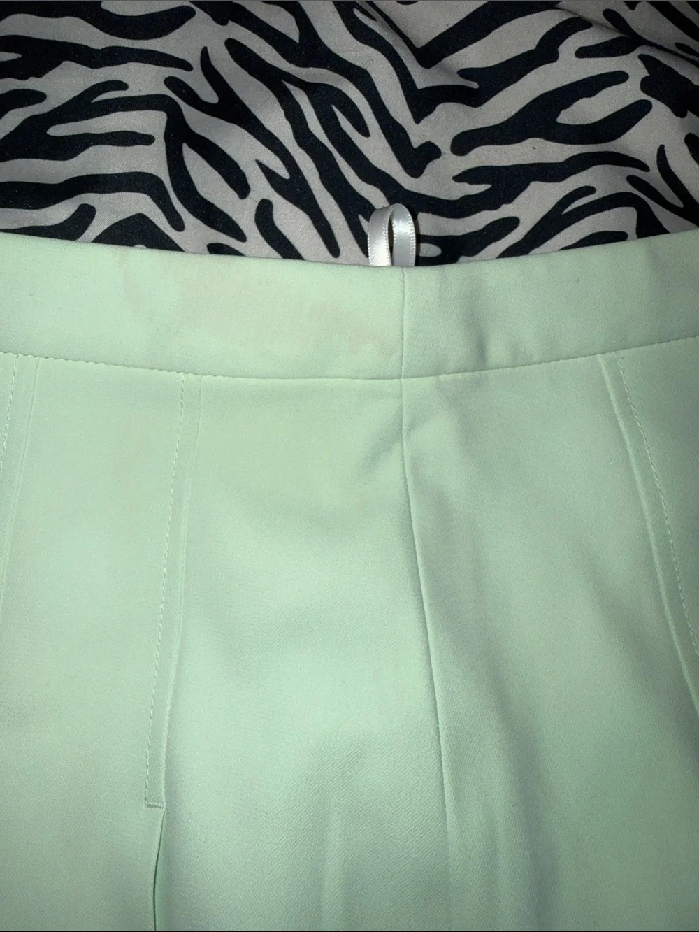 Tory Burch Light Green Pleated Mini Skirt